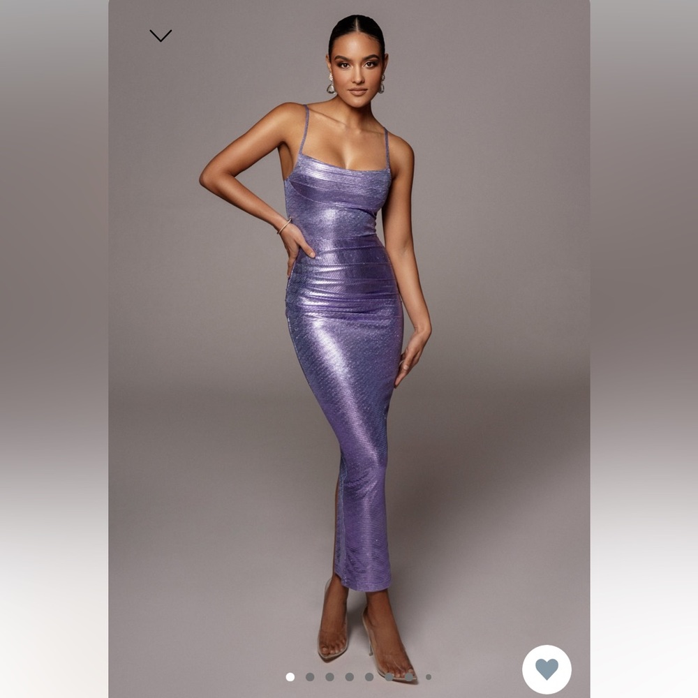 JLUXLABEL purple ruby cowl neck cocktail dress- Size Small